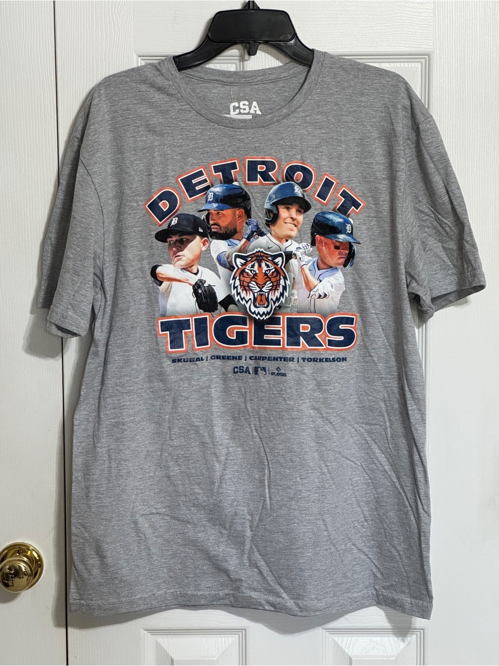 CSA Detroit Tigers Gray Short Sleeve Graphic Tee